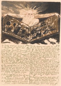 Het Eerste Boek van Urizen, Plaat 6, "In levende creaties verscheen . . . ." (Bentley 5) door William Blake