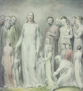 De genezing van de vrouw met bloedvloeiing door William Blake