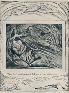 De Heer antwoordt Job uit de wervelwind. Uit Job. door William Blake