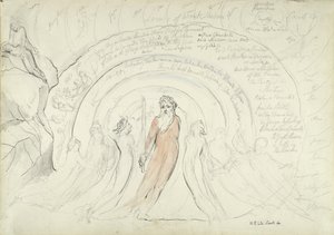 De Schimmen van Homerus en andere Dichters uit de Oudheid, illustratie bij de Goddelijke Komedie van Dante Alighieri, 1824-27 door William Blake