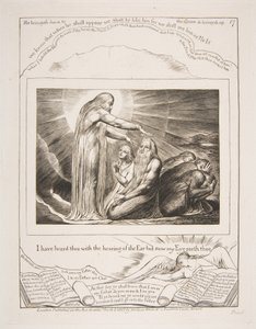De visie van God, uit Illustraties van het Boek Job, 1825-26