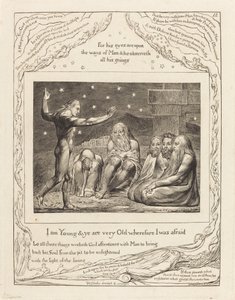 De toorn van Elihu door William Blake