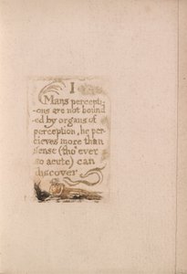 There Is No Natural Religion, Plaat 10, I Mans perceptions are not bounded . . . .  (Bentley b3) door William Blake