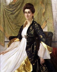 Portret van Mevrouw Ernest Moon, geboren Emma de Villiers Lamb, c.1888 door William Blake Richmond