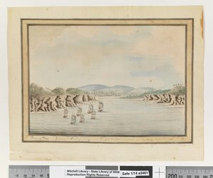 Botany Bay. Sirius & Konvooi gaan binnen: Supply & Agents Divisie in de Baai. 21 Janry 1788 door William Bradley
