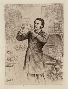 James Cossar Ewart, Professor van Natuurlijke Historie (gravure) door William Brassey (after) Hole