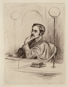Joseph Shield Nicholson, Professor van Commerciële en Politieke Economie en Handelsrecht (gravure) door William Brassey (after) Hole