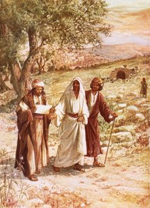 Jezus verschijnt aan twee discipelen op de weg naar Emmaüs