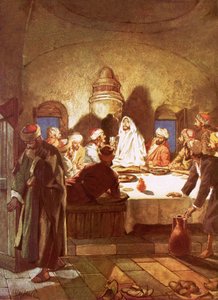 Jezus breekt brood en geeft zijn discipelen de beker door William Brassey Hole