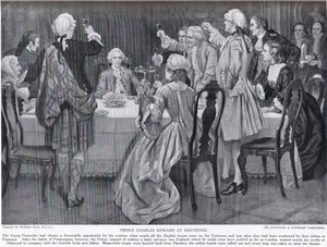 Prins Charles Edward in Holyrood, illustratie uit 
