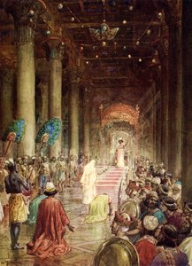 De koningin van Sheba bezoekt koning Salomo door William Brassey Hole