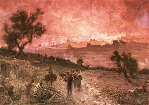 De vernietiging van Jeruzalem door Nebukadnezar in 587 v.Chr.