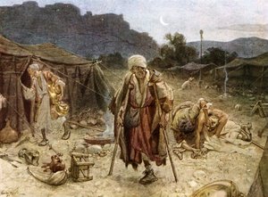 De vier melaatsen plunderen het kamp van de Syriërs door William Brassey Hole