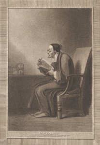 Pantaloon: De zesde leeftijd verschuift naar de magere en geslipte Pantaloon Shakespeare, As Y..., 1799 door William Bromley