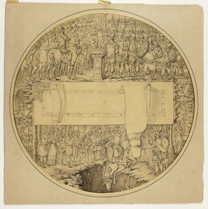 Ceremonieel schild met Romeinse gevechtsscène