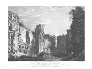 Kerk van St. James, Dunwich, laat 18e eeuw