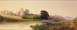 Een zomeravond aan de Avon bij Evesham, c.1870-80 door William Callow