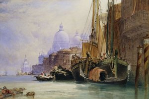 Santa Maria della Salute en het Canal Grande, Venetië door William Callow