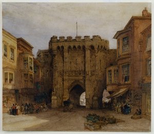 De Bar Gate, Southampton, 1888 door William Callow