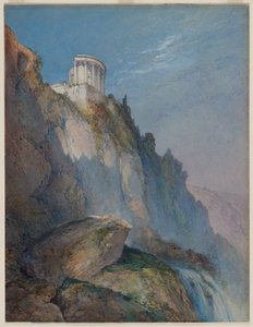 De Tempel van Vesta en de watervallen bij Tivoli door William Callow