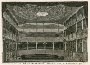 Interne Weergave van het oude Theatre Royal, Drury Lane, Londen, zoals het verscheen in 1792 door William Capon