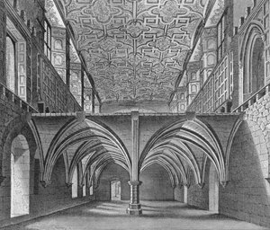 De crypte van het klooster van St. Helen, Bishopsgate, City of London