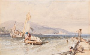 Kasteel Douglas, Loch Leven, 1849 door Clarkson Frederick Stanfield