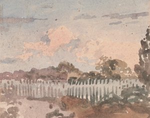 Landschap met hek door William Collins