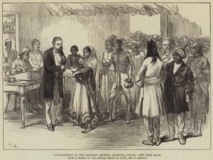 Poliklinische patiënten in het Sassoon General Hospital, Poona door William Crimea Simpson
