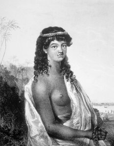 Jong meisje van de Sandwich Eilanden Hawaii door William Dampier