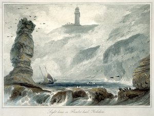 Vuurtoren op Flamborough Head, Yorkshire door William Daniell