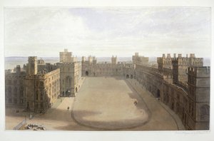 Uitzicht op de binnenplaats van Windsor door William Daniell