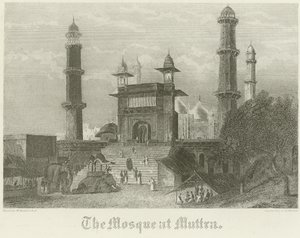 De moskee in Muttra door William Daniell