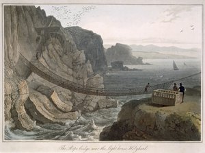 De touwbrug bij de vuurtoren, Holyhead, uit 