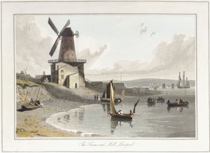 De Towns-end Molen, Liverpool, 1814-1825 door William Daniell