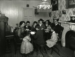 Evangelistencommissie, bijbelstudie in het huis van mevrouw Vitello, 359 E. 49th Street, gegeven door juffrouw Jones. 30 maart 1916