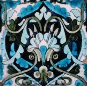 Tegel met Perzisch ontwerp door William de Morgan