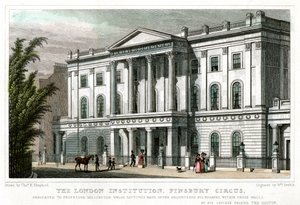 De London Institution, Finsbury Circus, Londen, 1827 door William Deeble