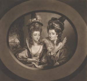 Mevrouw Gwyn & mevrouw Bunbury in de karakters van The Merry Wives of Windsor door William Dickinson