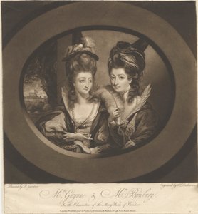 Mevrouw Gwynne en Mevrouw Bunbury in de Rollen van de Vrolijke Vrouwen van Windsor door William Dickinson