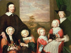 Ongeïdentificeerd familieportret, traditioneel gedacht dat van Sir Thomas Browne, midden 1640s door William Dobson