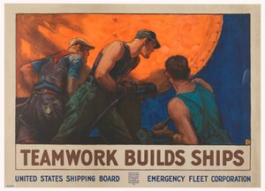 Teamwork bouwt schepen door William Dodge Stevens