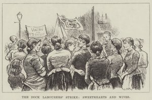 De staking van de havenarbeiders, geliefden en echtgenotes door William Douglas Almond
