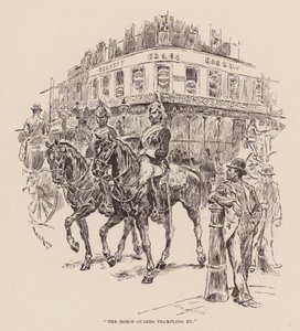 De cavalerie die voorbij marcheert (gravure) door William Douglas Almond