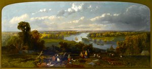 Picknick op Richmond Hill met uitzicht op de rivier de Theems, Surrey door William E. Jones