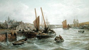 Vissersboten in Peel Haven, Isle of Man