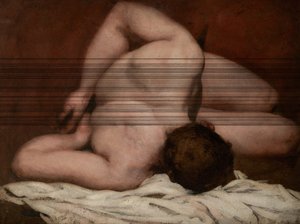 Mannelijk naakt (olieverf op doek) door William Etty