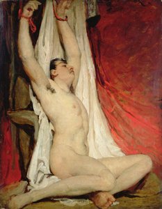 Mannelijk naakt, met gestrekte armen door William Etty