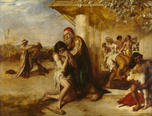De terugkeer van de berouwvolle verloren zoon naar zijn vader door William Etty