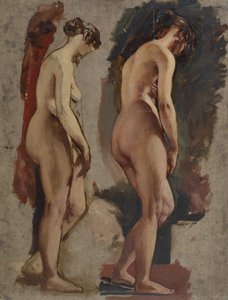 Twee staande vrouwelijke naakten, naar rechts gedraaid, 1815-45